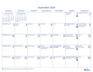 2025 Parish Wall Calendar