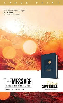 Message Deluxe Bible Large Print, Leather-Look, Midnight Blue