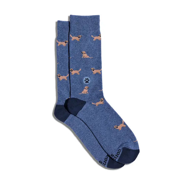 Conscious Step Socks that save dogs (Blue Golden Retrievers |SMALL| MSDOG013