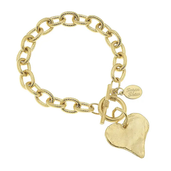 Susan Shaw Gold Heart Toggle Bracelet 2510hg