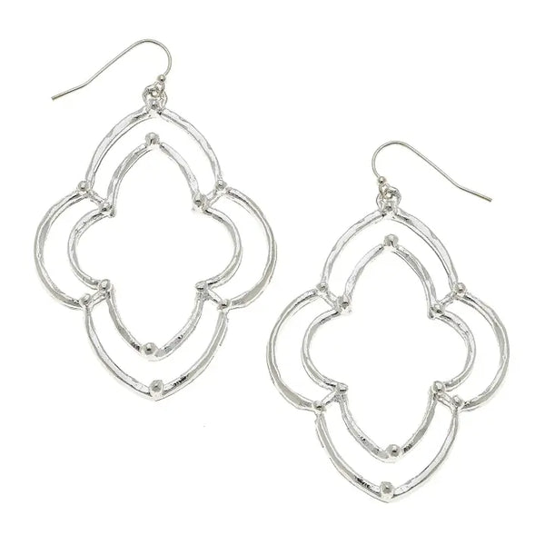 Susan Shaw Silver Dotted Scallop Earrings 1529s