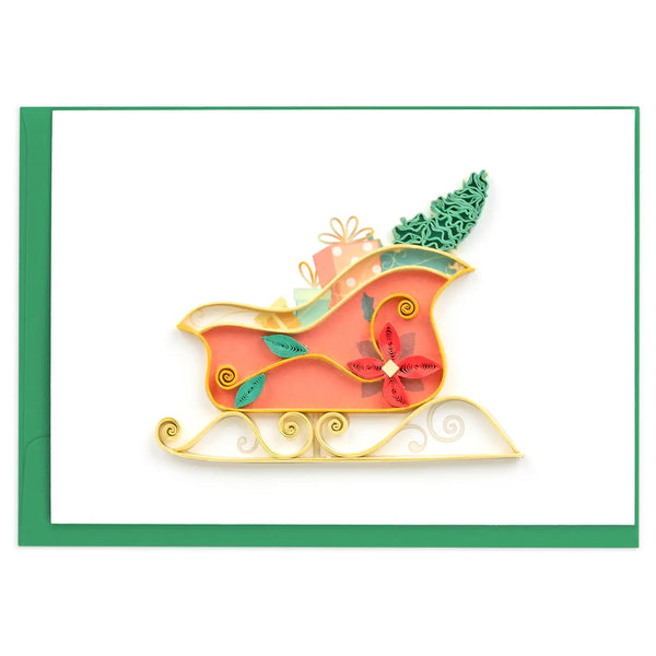 Quilling Card Christmas Sleigh Gift Enclosure Mini Card