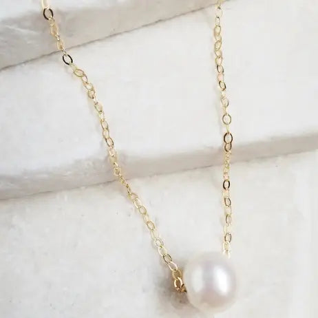 Sosie Designs Floating Gold White Pearl Necklace, #6441