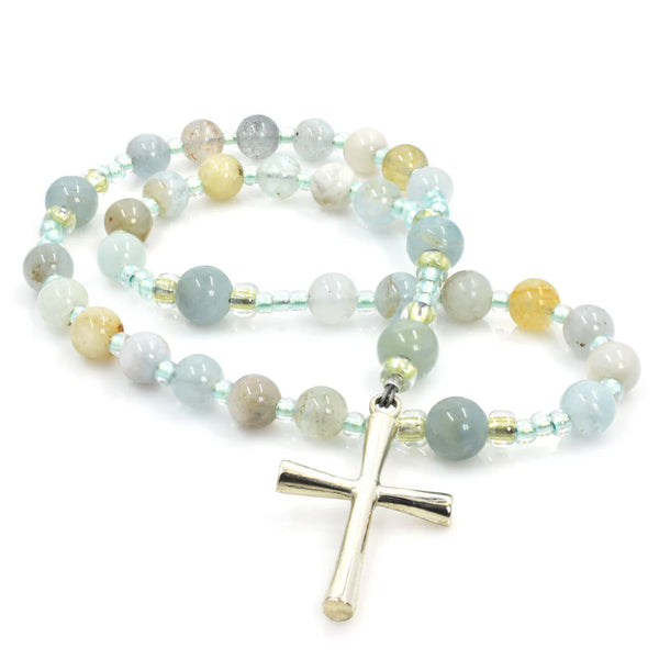 Full Circle Beads Aquamarine AB Quality 33-Bead Anglican Prayer Beads AQB4760