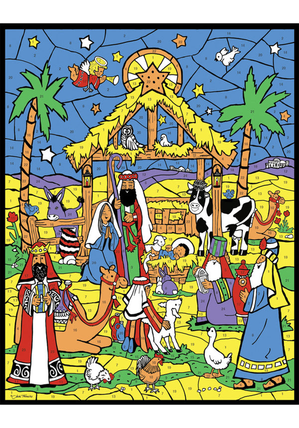 Vermont Christmas Starlit Manger Color Your Own Advent calendar, BB252