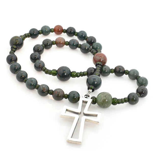 Full Circle Beads Bloodstone Latin Sterling, BL4060