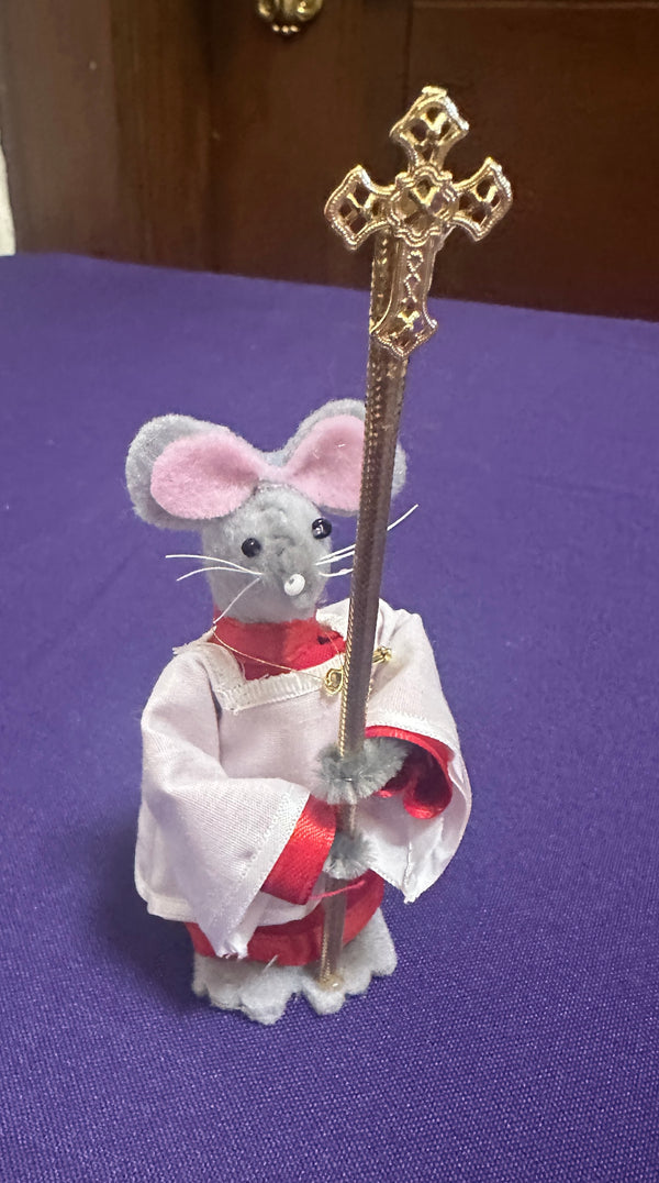 Church Mouse - Acolyte with cross: AVAILABLE FOR IN-STORE PICKUP ONLY