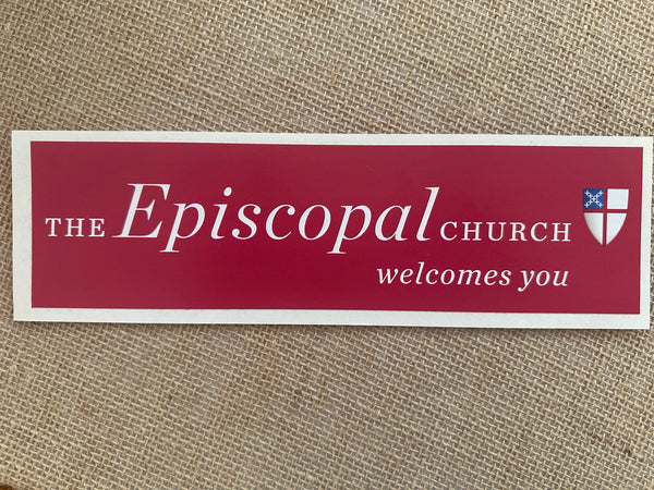 Episcopal Church Welcomes You Bumper Sticker RED