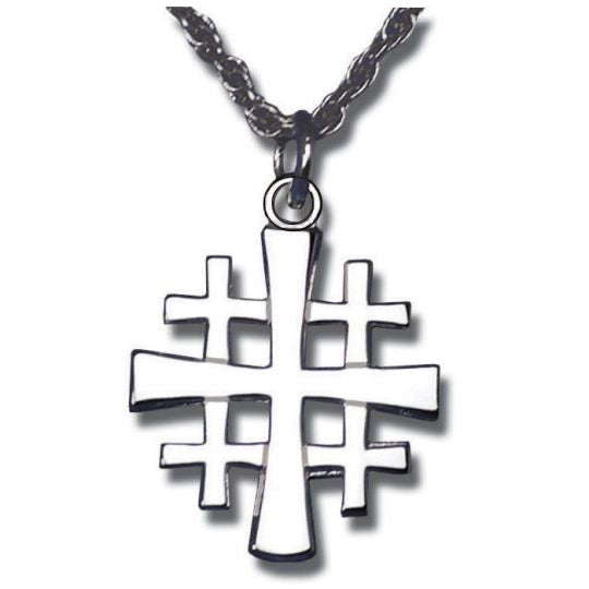 Terra Sancta Guild Jerusalem cross sterling silver pendant