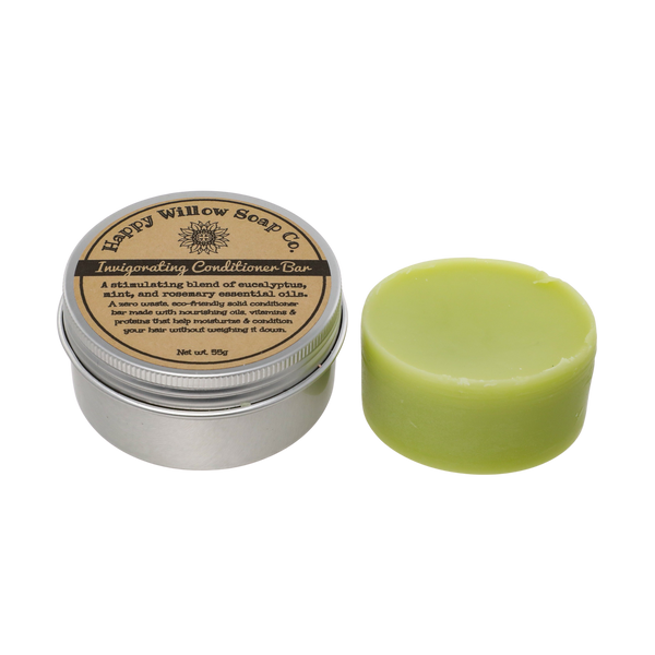 Happy Willow Invigorating Conditioner Bar with Reusable Metal Tin