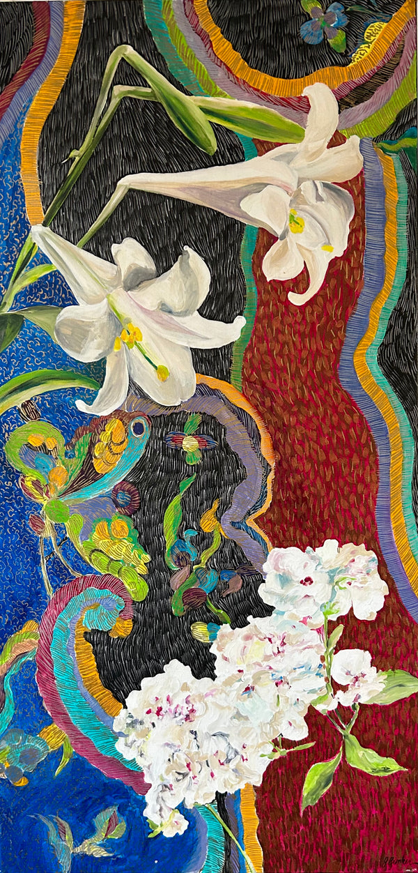 4. John Bunker Rest exhibition: "Kimono Fragment and Flowers IX"