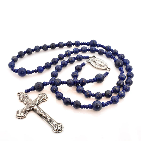 Full Circle Bead Lapis 5-Decade Catholic Rosary LA6670RC