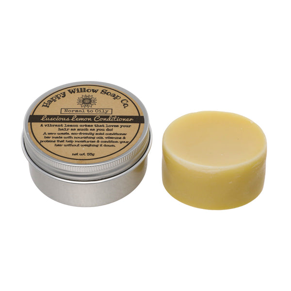 Happy Willow Luscious Lemon Shampoo Bar with Reusable Metal Tin