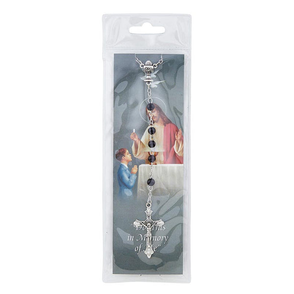 Heavenly Feast First Communion Rosary with bookmark- black N1271