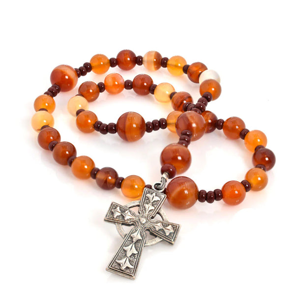 Full Circle Beads Natural Carnelian 33-Bead Anglican Prayer Beads NC0760