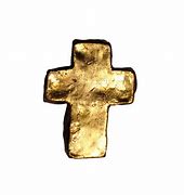 Barbara Biel Painted crosses, 3" long, Gold