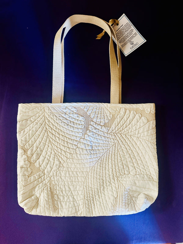 Sewing for Hope for DESC Medium Bag #1 - White Palm Leaves