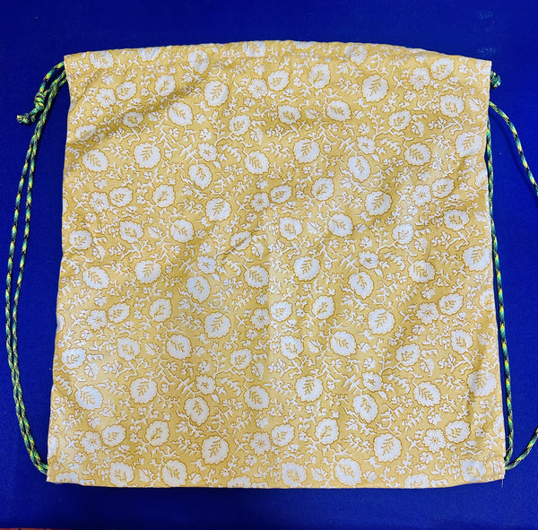 Sewing for Hope for DESC Drawstring Bag #1 - Gold Leaves