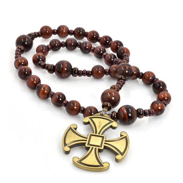 Full Circle Beads Red Tiger Eye 33-bead Anglican Prayer Beads RT5160