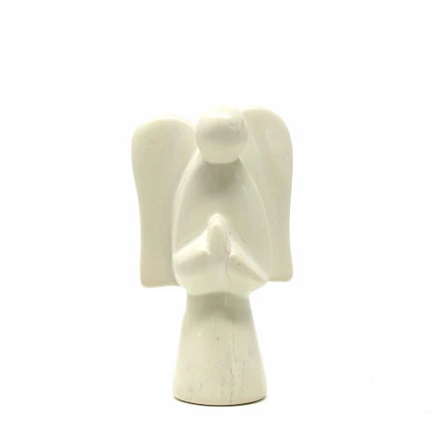 Global Crafts Small soapstone angel sculpture NATURAL, 3 INCHES TALL