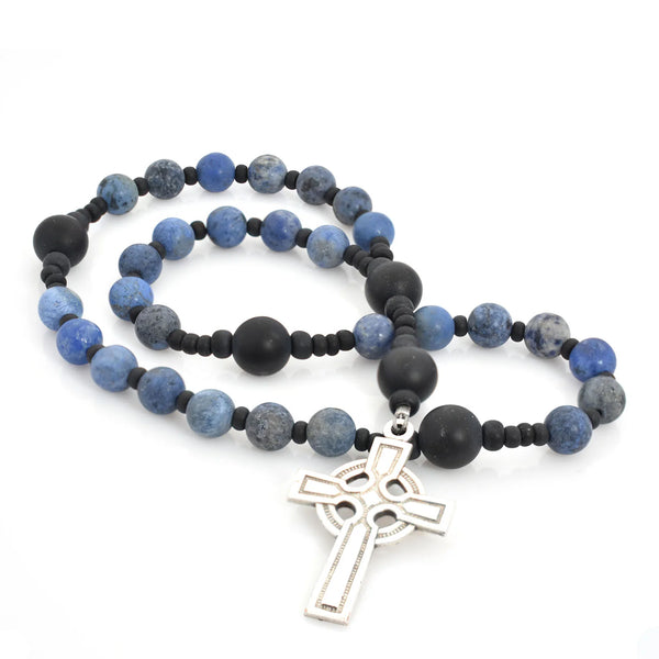 Full Circle Beads Dumortierite & Onyx 33-Bead Prayer Beads DOM1760