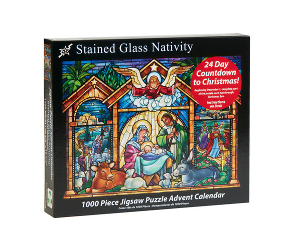Vermont Christmas VC6002 Stained Glass Nativity Jigsaw Puzzle Advent Calendar