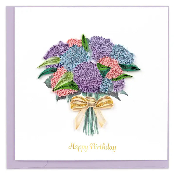 Quilling Cards Hydrangea Bouquet Birthday card large, #0185