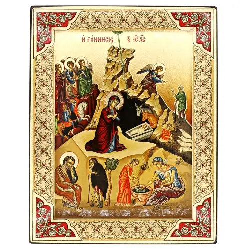 AI The Nativity Silk Screen Icon – Eastern Style