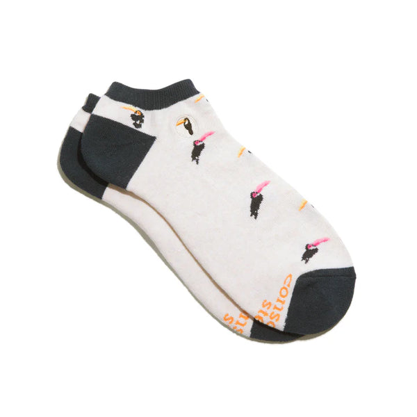 CONSCIOUS STEP Ankle Socks that Protect Toucans (White Toucans) SMALL / ASCON004