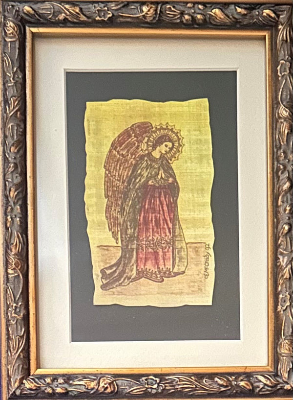 Carol McCrady Studios  December framed angel Hanael