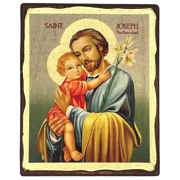 AI Saint Joseph Silk Screen Icon,  3.9 x 0.8 x 5.1 in (9.9 x 2 x 13 cm) • SKU: SW13X10_937