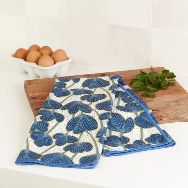 RFP Modern Poppy Blue Blu Kitchen Tea Towel 213-2058