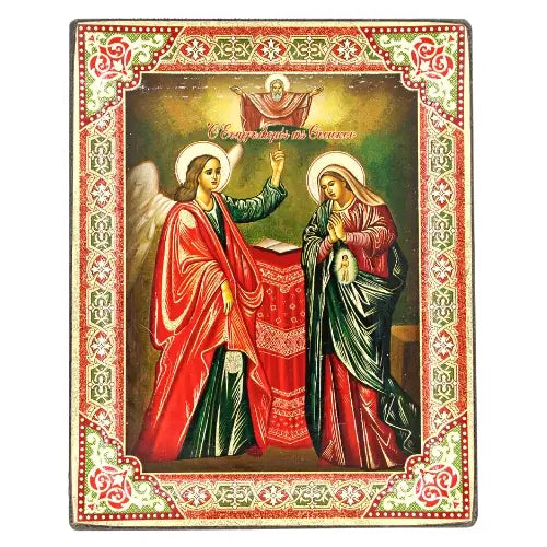 AI The Annunciation Silk Screen Icon – Eastern Style