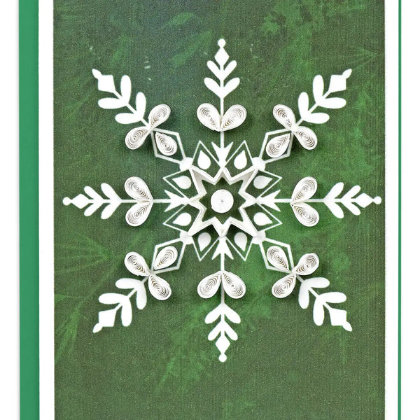 Quilling Card Snowflake on Pine Gift Enclosure Mini Card, #5005