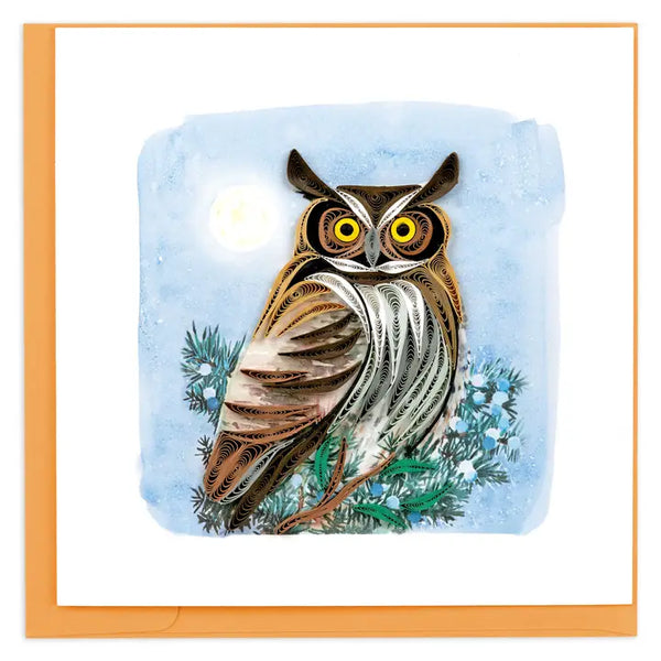 Quilling Cards Great Horned Owl greeting card large, #1438