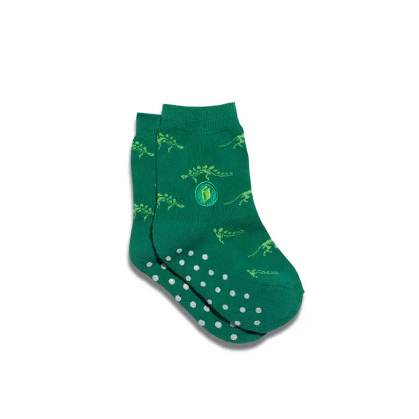 Conscious Step Kid socks that give books (Green Dinosaur) | TODDLER | TEDU003