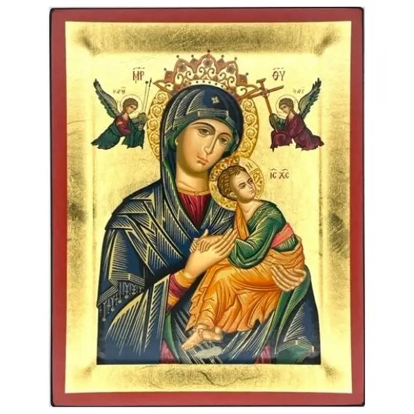 AI Virgin Mary Perpetual Help Silk Screen Icon, 3.9 x 0.6 x 5.1 in (9.9 x 1.5 x 13 cm) • SKU: S13X10_102