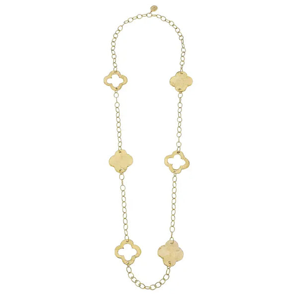 Susan Shaw Gold Clover Chain Necklace 3432vg