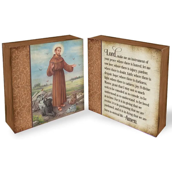 Abbey & CA Gifts-Saint Francis Prayer Blocks-SKU: BLK104