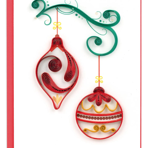 Quilling Card Red & Gold Ornaments Gift Enclosure Mini Card, #5004