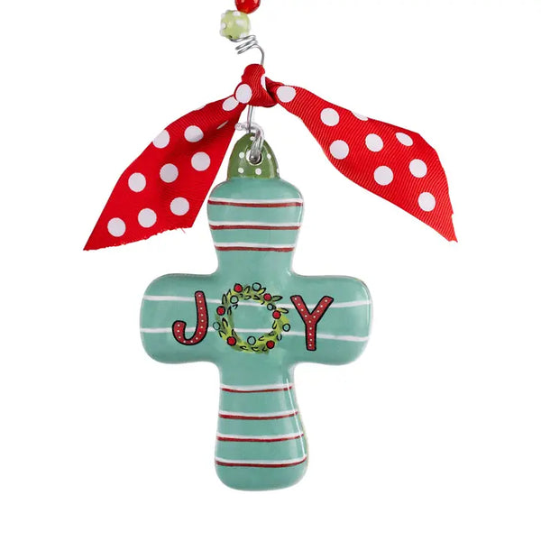 Glory Haus Joy Wreath Cross Ornament 29153416