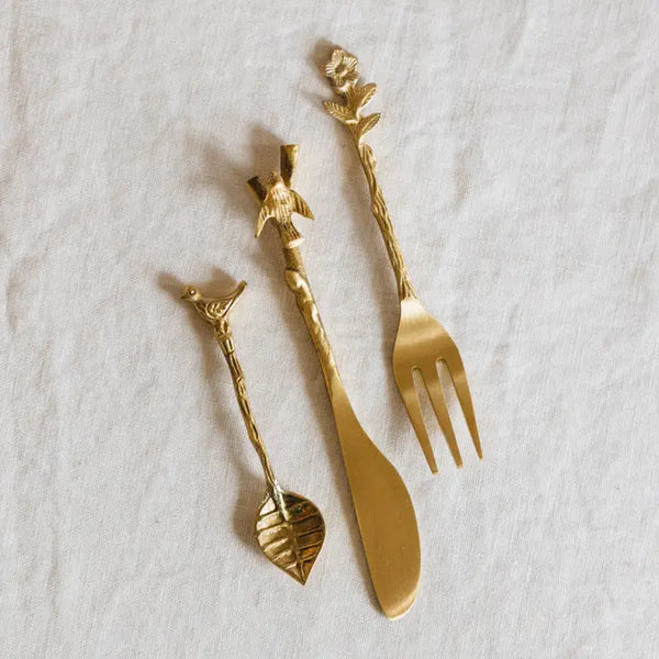 Ten Thousand Villages Adavi Brass Mini Serving Utensils 6832930