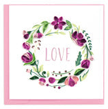 Quilling Card Love Floral Wreath Large card LV268