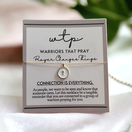 Warriers That Pray Round Pendant Cross Necklace