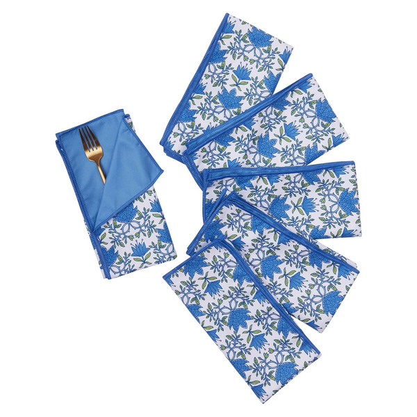 Rockflowerpaper Tilly blu Dinner napkin set of 6  #217-2061