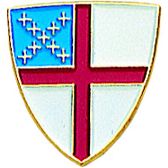 TSG Episcopal shield lapel pin B-42