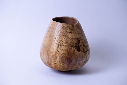 Daniel Callahan: "Two Faces of Man," Elm vessel, 7x7