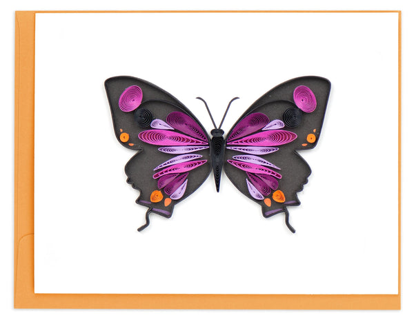 Quilling Card Butterfly Purple/Orange #1 small notecard