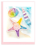 Quilling Card Seashell Starfish small notecard