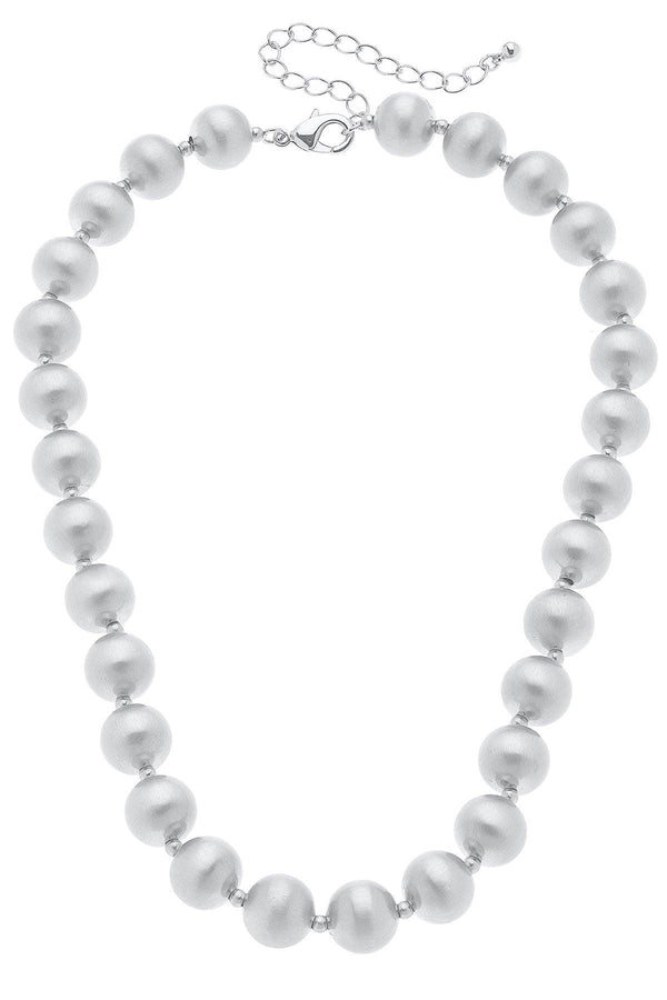 Canvas Style Jewelry: Phoebe Ball Bead Necklace, Silver